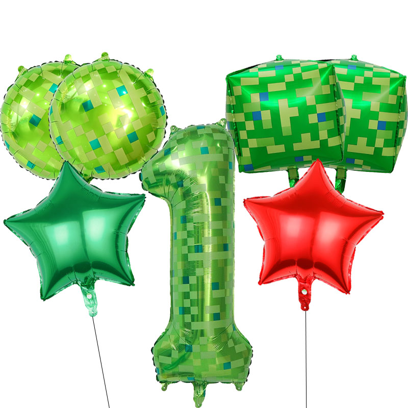 Party Games Gamecube - 7-częściowy zestaw balonów z motywem pikseli,