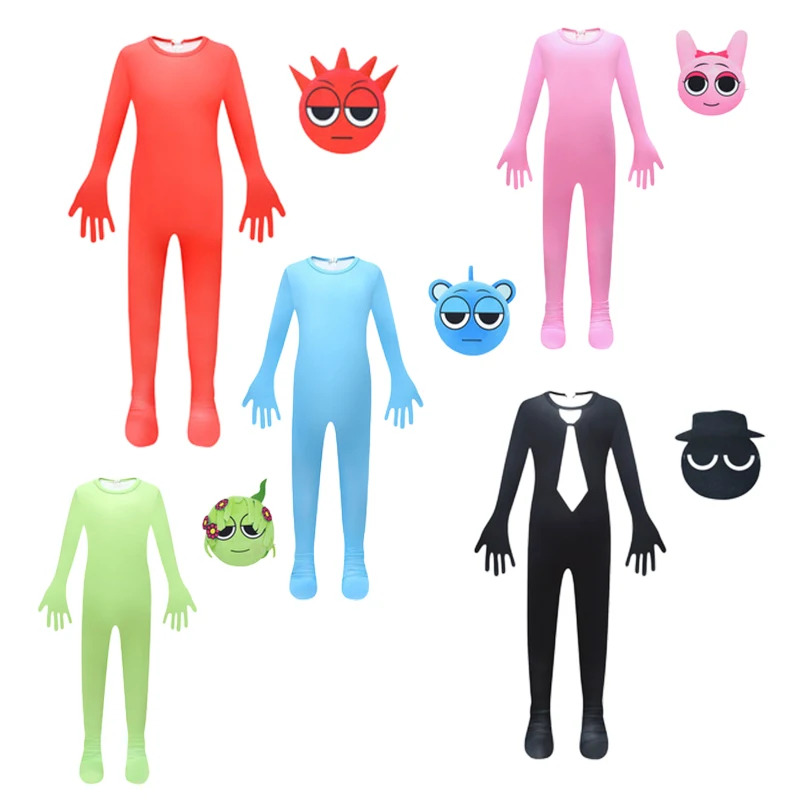 Party Games Youtube - Kostium cosplay Incredibox Sprunki, pluszowy kombinezon