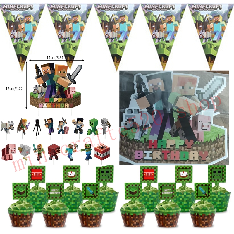 Party Games Minecraft - Zestaw dekoracji na przyjęcie urodzinowe Minecraft: