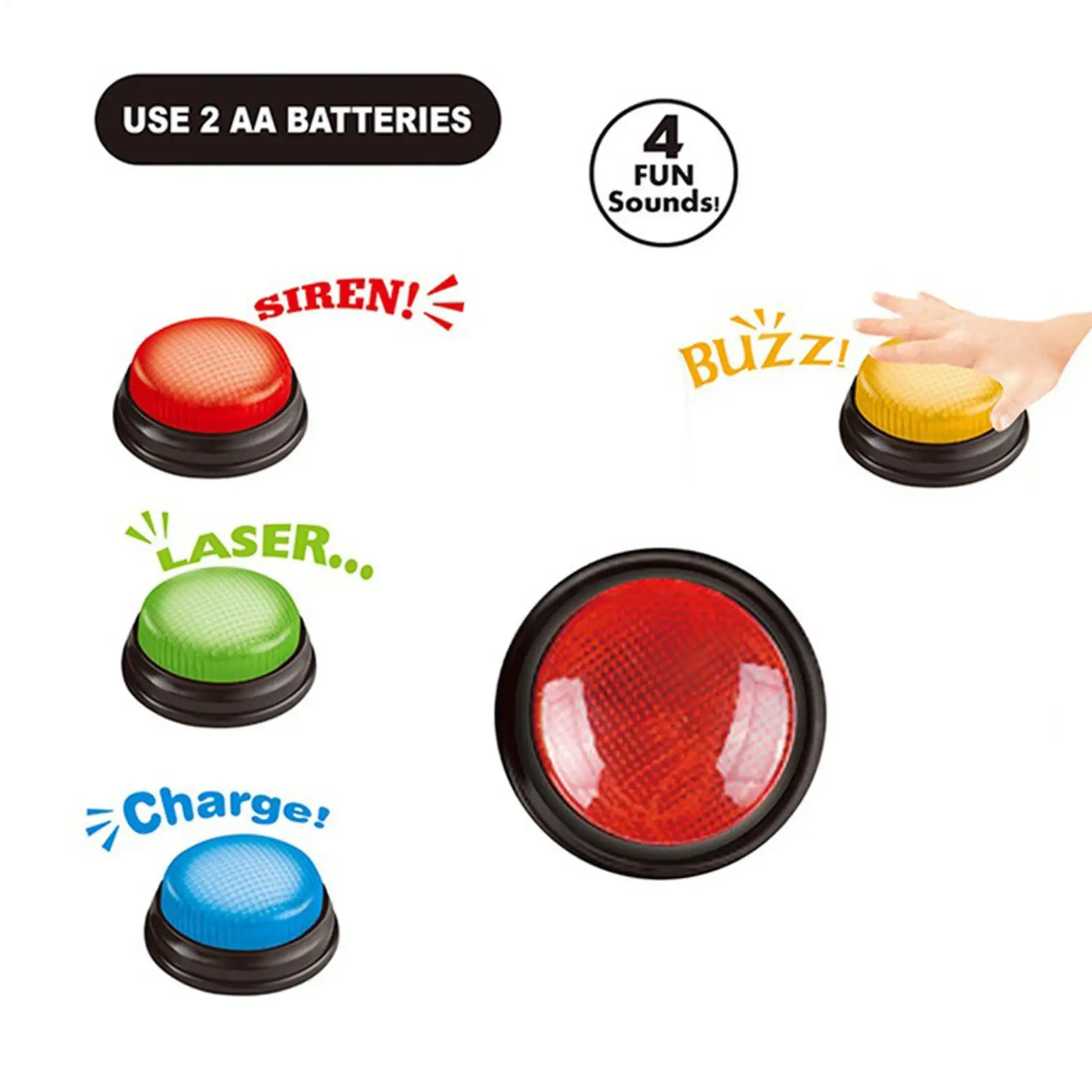 Party Games Competition - Gra Buzzer – 4-częściowy zestaw szybkich