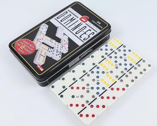 Party Games Box - Elegancki zestaw domino Double Six dla